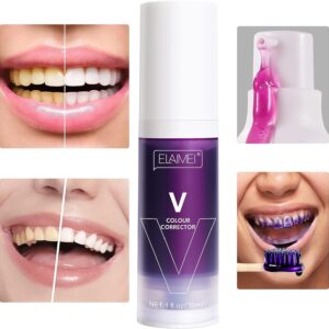 Purple Toothpaste for Teeth whitening, Color Corrector Toothpaste, Advanced Stain Removal